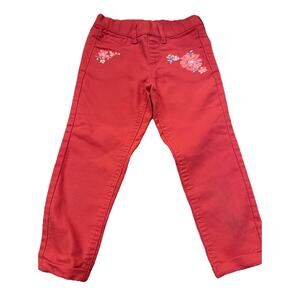 Preowned Girls Wonder Nation Coral Cropped Pants Size 6-6x
